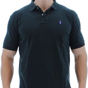 POLO RALPH LAUREN Classic Fit Mesh Polo Black Marl Heather - Small